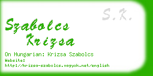 szabolcs krizsa business card